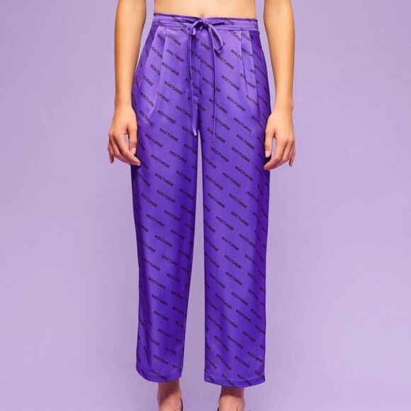 NOCTURNE Pants NEW with TAGS Designer Purple Size EU 40 US Large - Picture 1 of 14